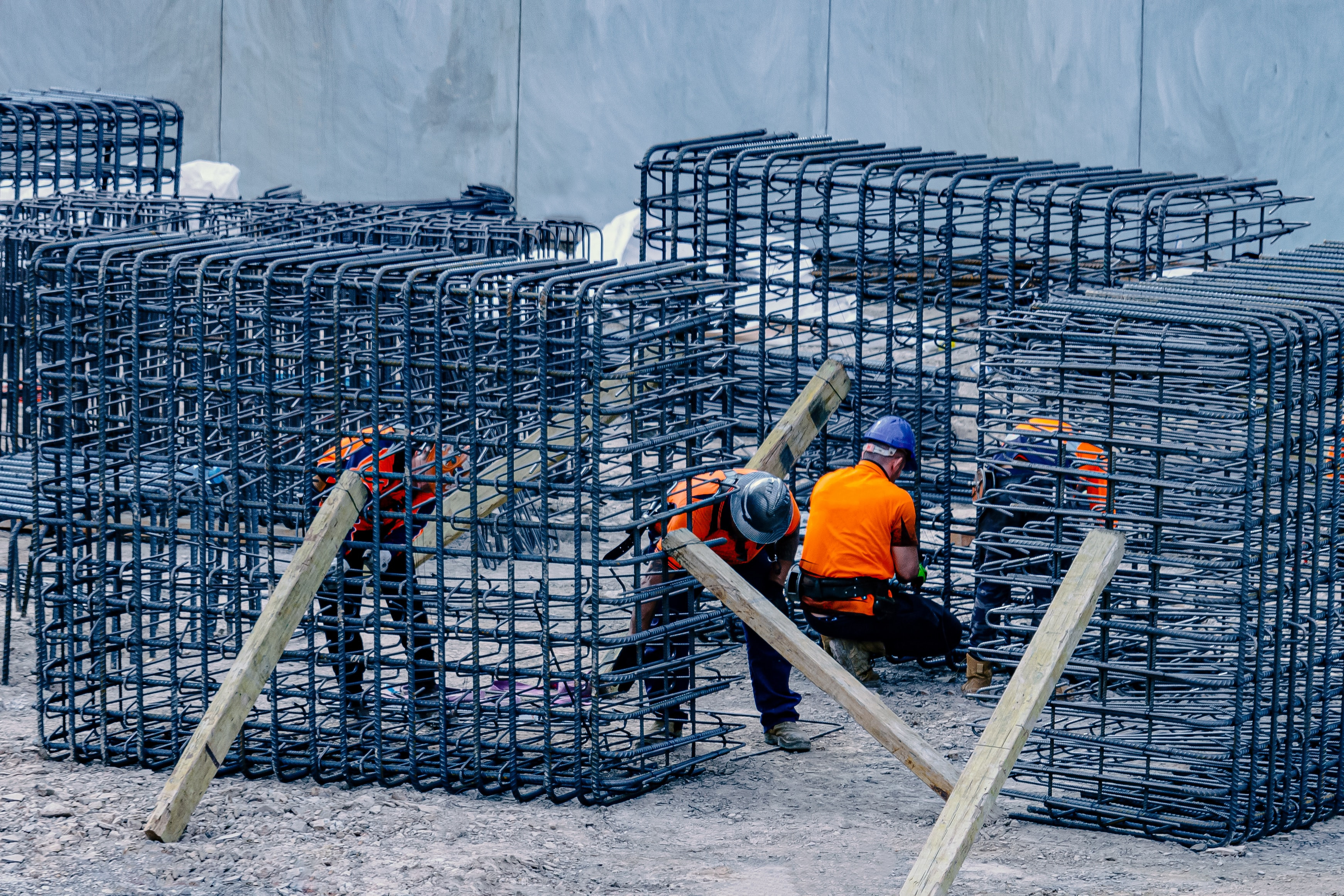 Werkbouwplaats met staal